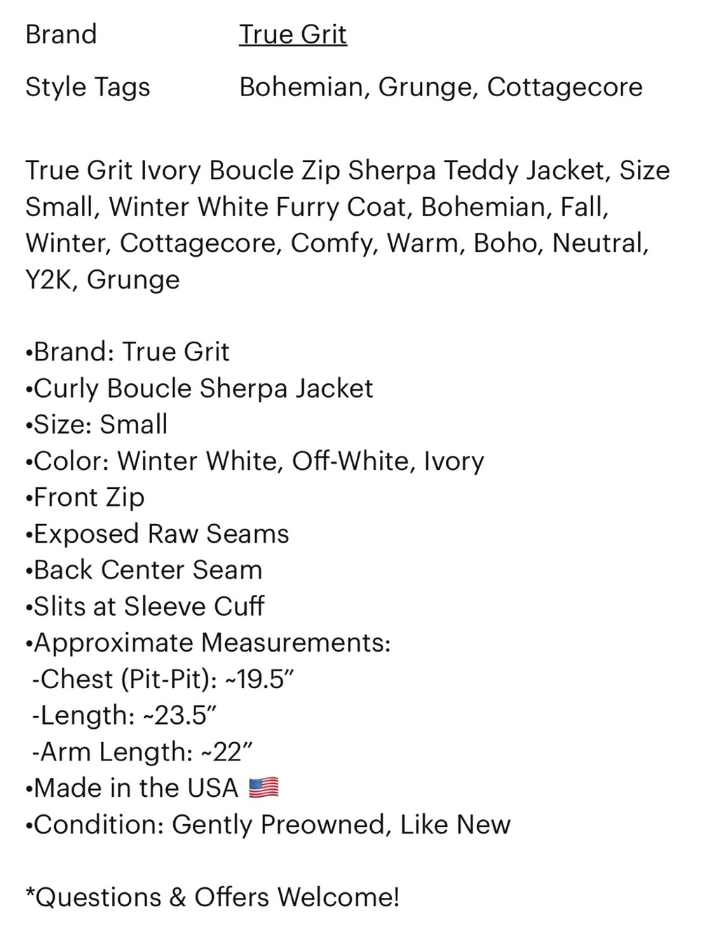 ‼️Reserved Bundle(3):Sugar Filo Moto Boot, Inc Leggings, True Grit Boucle Jacket - Picture 13 of 14